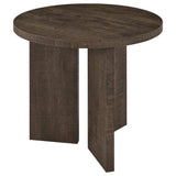 Aragon Round Panel Base End Table Dark Rustic Mango view 4