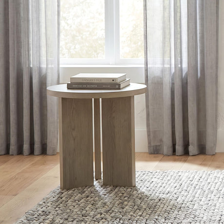 Aragon Round Panel Base End Table Latte view 2