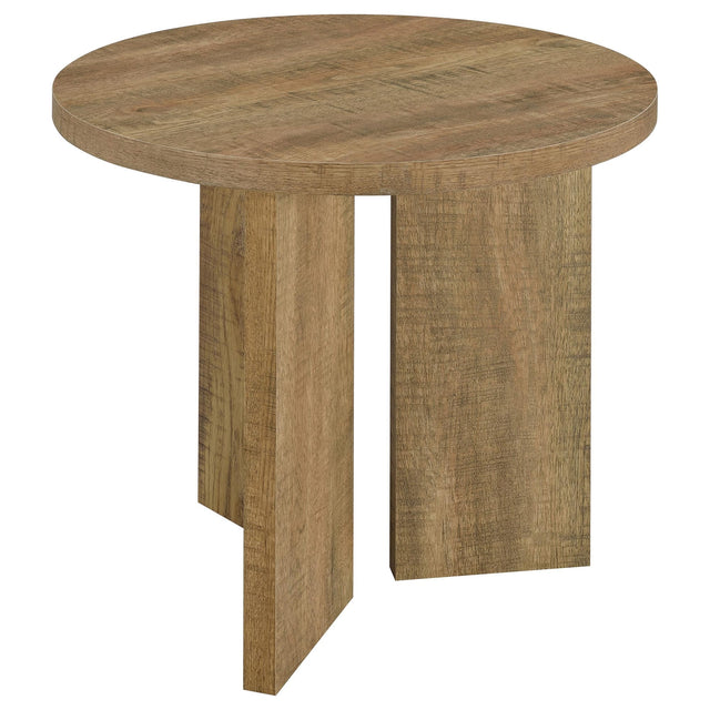 Aragon Round Panel Base End Table Mango from Decor Furniture