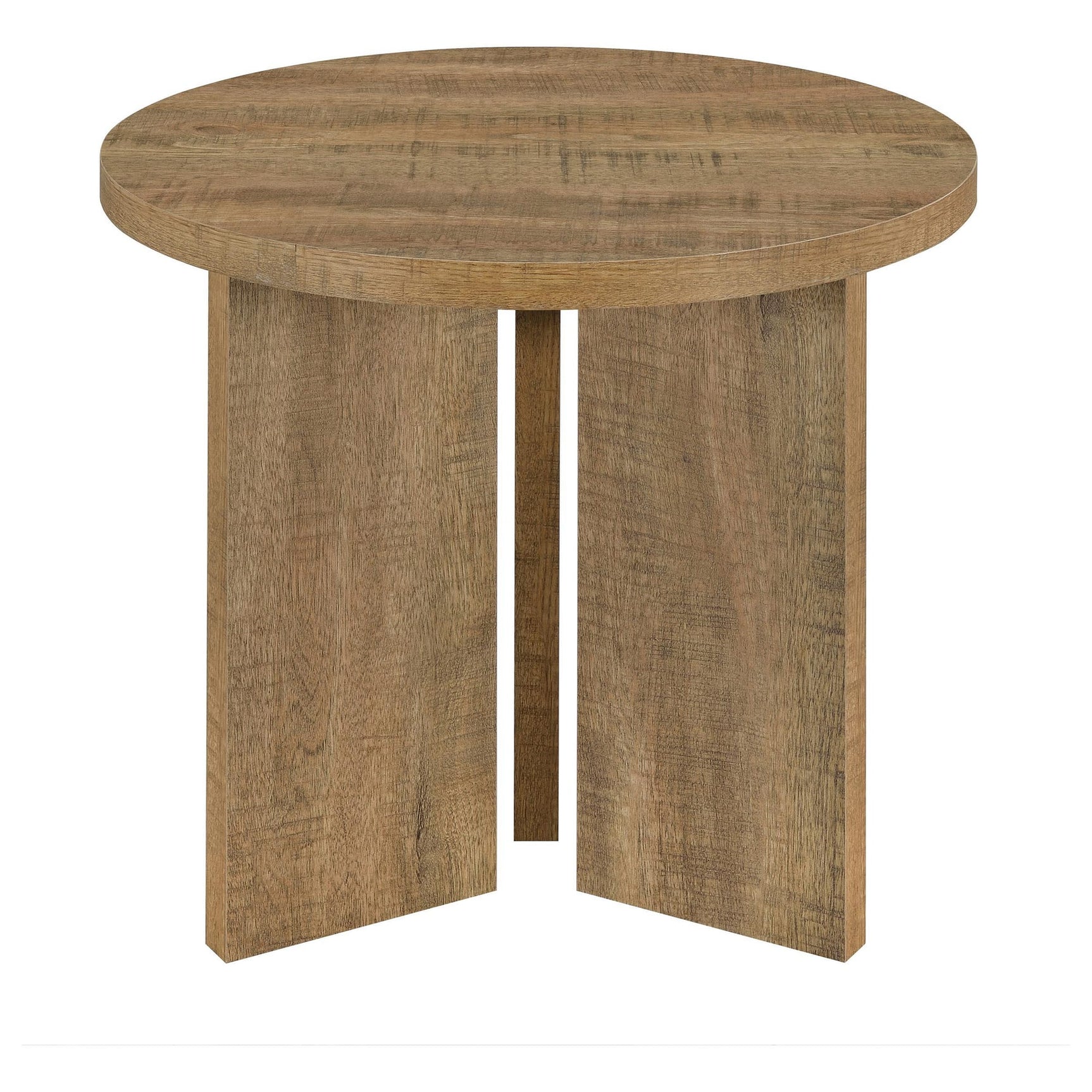 Aragon Round Panel Base End Table Mango view 3