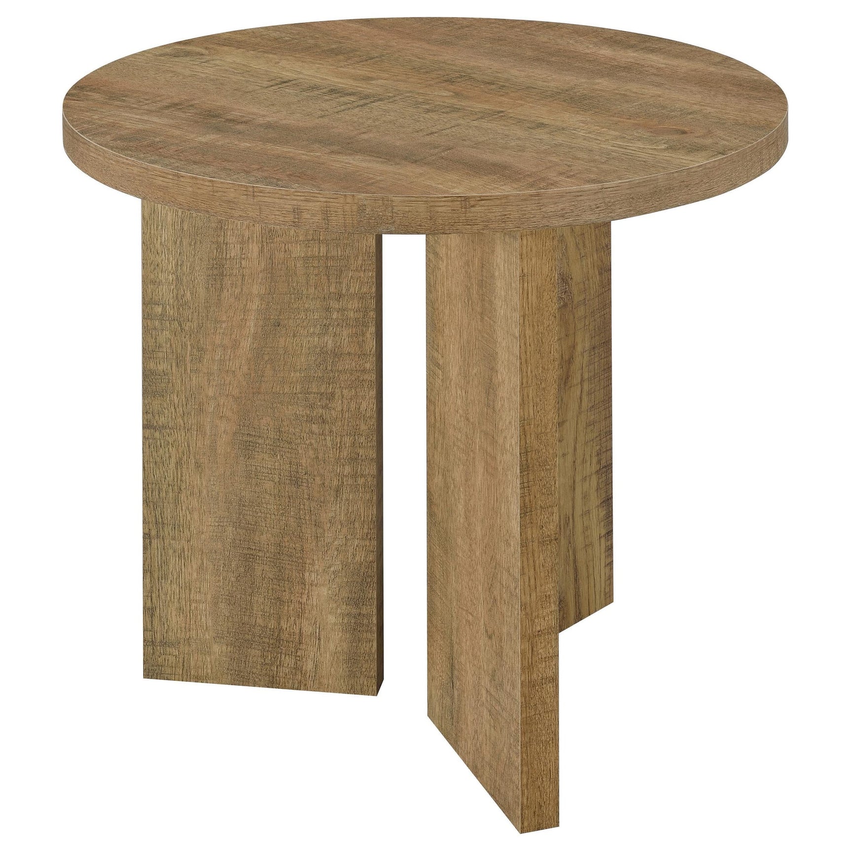 Aragon Round Panel Base End Table Mango view 4