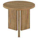 Aragon Round Panel Base End Table Mango view 5