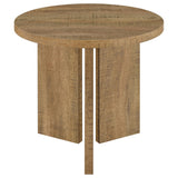 Aragon Round Panel Base End Table Mango view 6