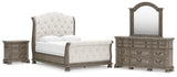 Ardenfield Light Brown Upholstered Sleigh Bedroom Set from Decor Furniture