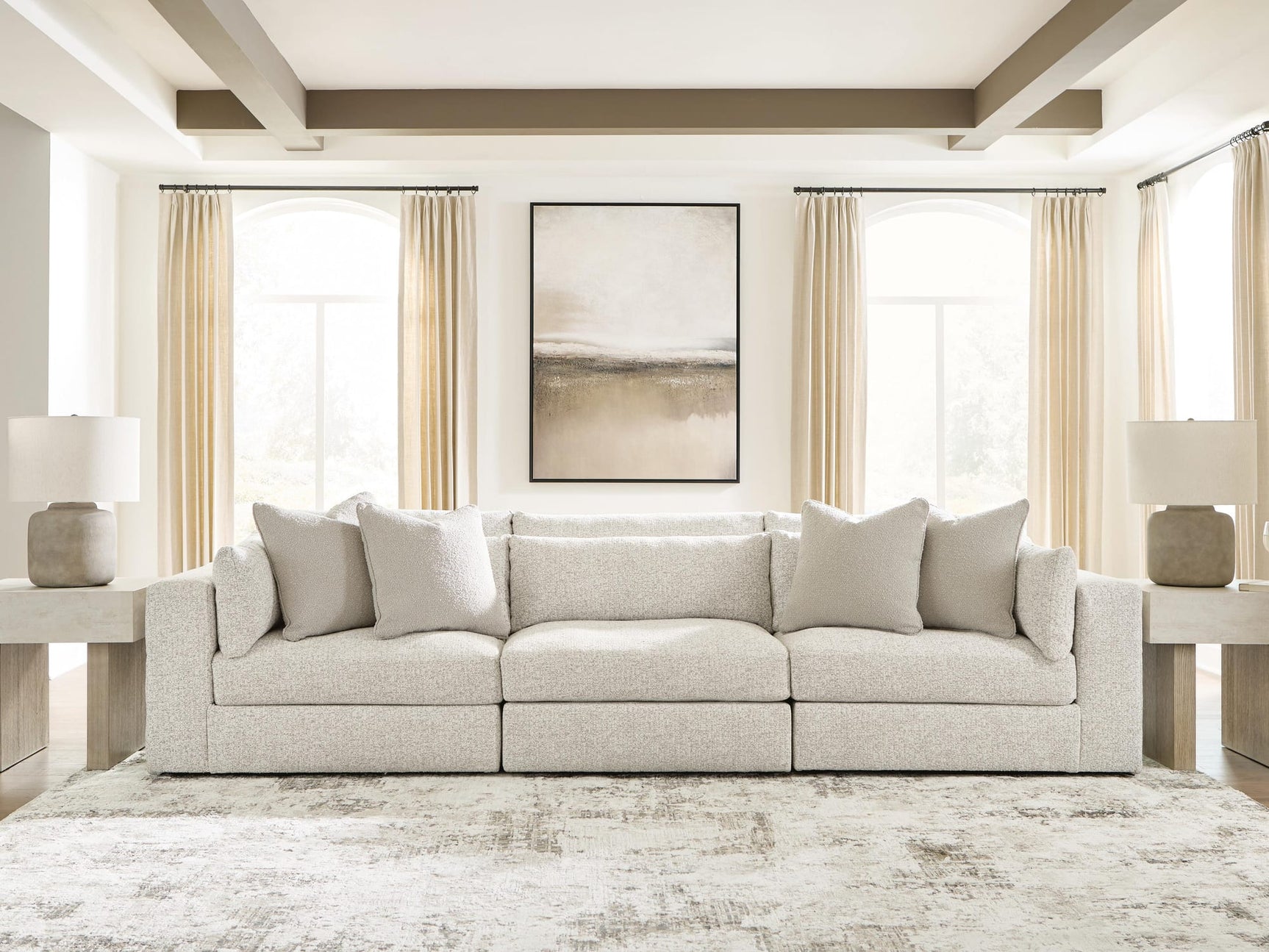 Ashbourne Estate Snowstone 3-Piece Sectional Sofa from Decor Furniture