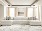 Ashbourne Estate Snowstone 4-Piece Double Chaise Sectional view 3