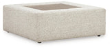 Ashbourne Estate Snowstone Chenille Oversized Accent Ottoman angled view