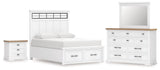Ashbryn White/Natural Panel Storage Bedroom Set from Decor Furniture