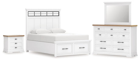 Ashbryn White/Natural Panel Storage Bedroom Set from Decor Furniture