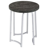 Barcelo Round Faux Marble Top Metal Side Table Grey from Decor Furniture