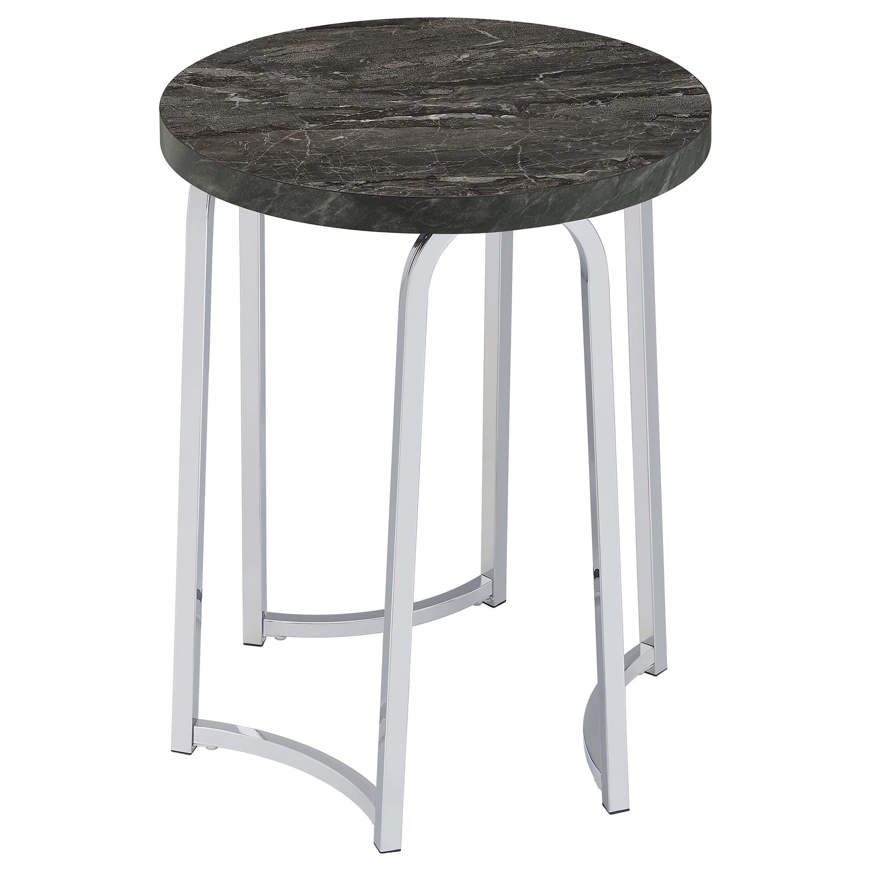 Barcelo Round Faux Marble Top Metal Side Table Grey from Decor Furniture