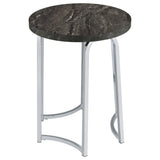 Barcelo Round Faux Marble Top Metal Side Table Grey view 3