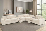 Barista Beige 8-Piece Modular Sectional Set w Bluetooth Speaker from Decor Furniture