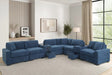 Barista Blue 8-Piece Modular Sectional Set w Bluetooth Speaker from Decor Furniture
