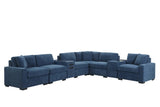 Barista Blue 8-Piece Modular Sectional Set w Bluetooth Speaker view 2