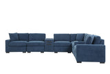 Barista Blue 8-Piece Modular Sectional Set w Bluetooth Speaker view 4