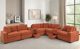 Barista Rust 8-Piece Modular Sectional Set w Bluetooth Speaker from Decor Furniture