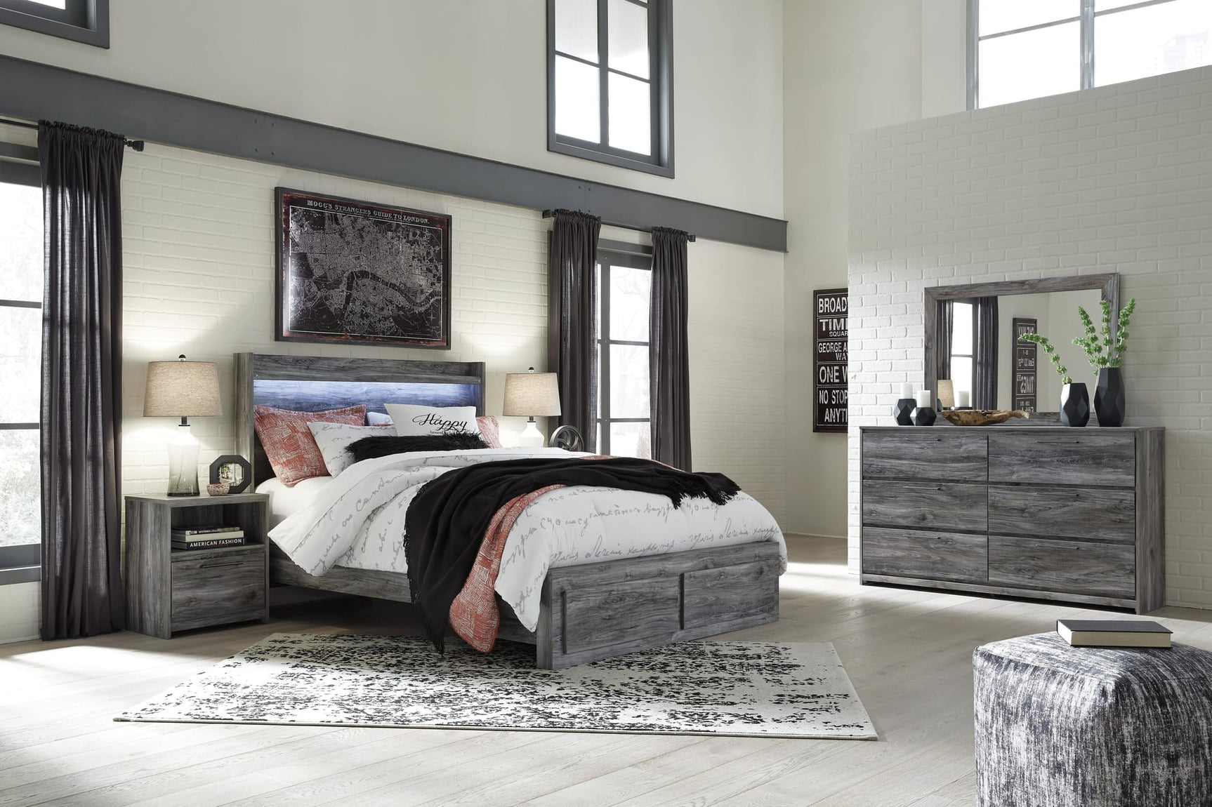 Baystorm Gray Panel Bedroom Set view 2