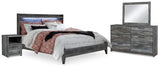 Baystorm Gray Panel Bedroom Set — 2-Drawer Footboard Storage