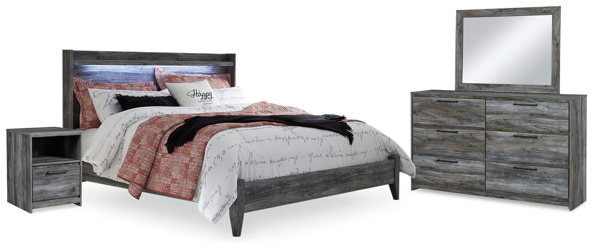 Baystorm Gray Panel Bedroom Set — 2-Drawer Footboard Storage