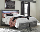 Baystorm Gray Panel Bedroom Set King 4: Bed, Dresser, Mirror, NightStand from Decor Furniture