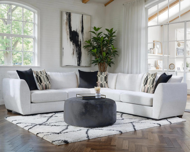 Behold White Sectional + Ottoman from Decor Furniture