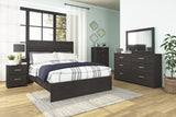 Belachime Charcoal Panel Bedroom Set Queen 4: Bed, Dresser, Mirror, Chest from Decor Furniture