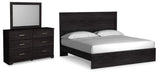 Belachime Charcoal Panel Bedroom Set King 3: Bed, Dresser, Mirror from Decor Furniture