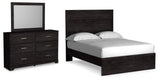Belachime Charcoal Panel Bedroom Set Full 3: Bed, Dresser, Mirror from Decor Furniture