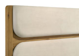 Bennett Full Mid-Century Fabric Upholstered Panel Bed Light Oak and Cream view 6