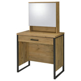 Bettin Vanity Set with Sliding Mirror and Stool Golden Oak view 5