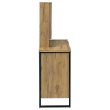 Bettin Vanity Set with Sliding Mirror and Stool Golden Oak view 9