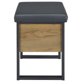 Bettin Vanity Set with Sliding Mirror and Stool Golden Oak view 13