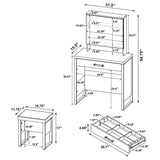 Bettin Vanity Set with Sliding Mirror and Stool Golden Oak view 15