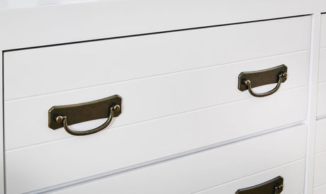 Binterglen White Panel Bedroom Set Queen 5: Bed, Dresser, Mirror, Chest, NightStand from Decor Furniture