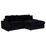 Blaine Upholstered Reversible Chaise Sectional Sofa Black from Decor Furniture