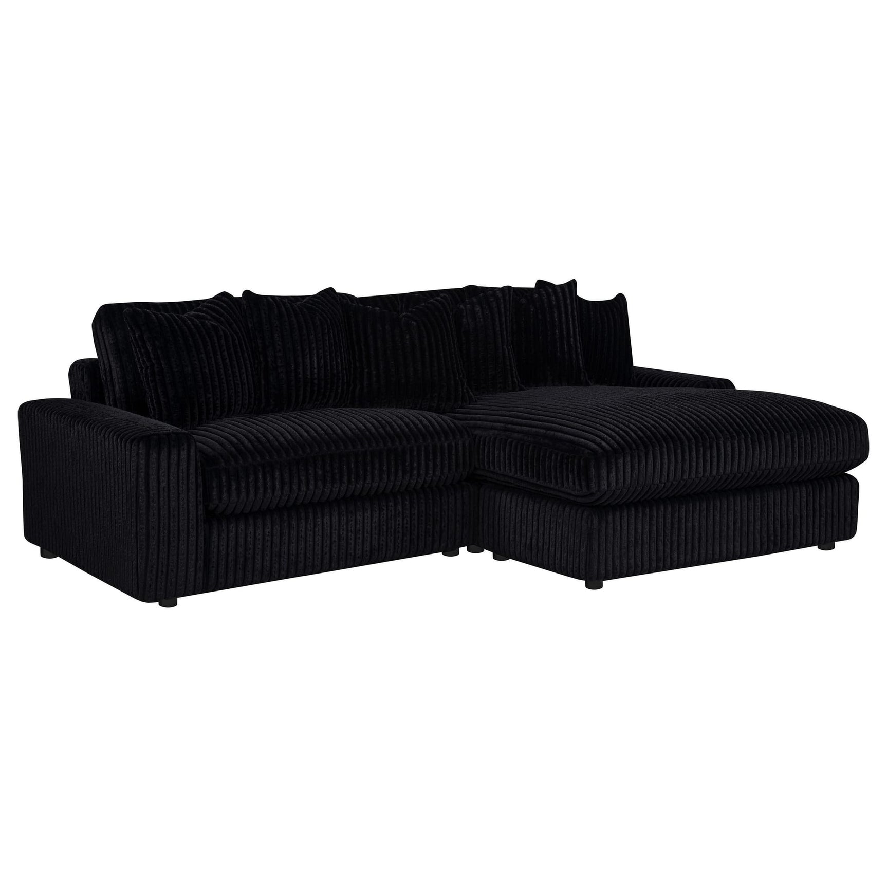 Blaine Upholstered Reversible Chaise Sectional Sofa Black from Decor Furniture