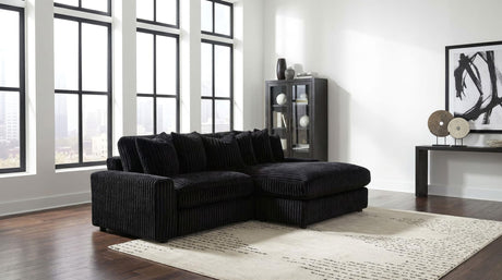 Blaine Upholstered Reversible Chaise Sectional Sofa Black view 2
