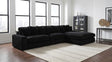Blaine Upholstered Reversible Chaise Sectional Sofa Black from Decor Furniture
