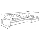 Blaine Upholstered Reversible Chaise Sectional Sofa Black view 10
