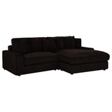 Blaine Upholstered Reversible Chaise Sectional Sofa Chocolate from Decor Furniture