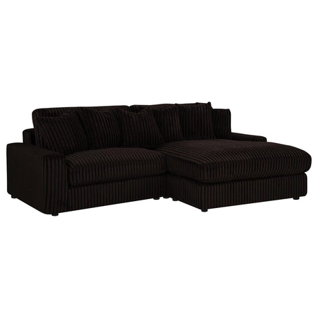 Blaine Upholstered Reversible Chaise Sectional Sofa Chocolate from Decor Furniture