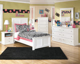 Bostwick Shoals White Panel Bedroom Set by Ashley King 3: Bed, Dresser, Mirror from Decor Furniture