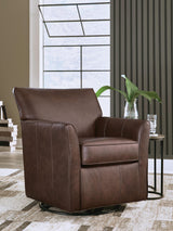 Braydunn Espresso Brown Swivel Glider Accent Chair from Decor Furniture