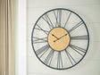 Brockett Black/Natural Wall Clock from Decor Furniture