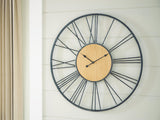 Brockett Black/Natural Wall Clock from Decor Furniture
