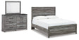Bronyan Dark Gray Panel Bedroom Set Queen 3: Bed, Dresser, Mirror from Decor Furniture