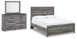 Bronyan Dark Gray Panel Bedroom Set Queen 3: Bed, Dresser, Mirror from Decor Furniture
