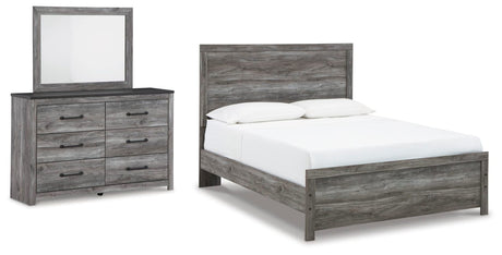 Bronyan Dark Gray Panel Bedroom Set Queen 3: Bed, Dresser, Mirror from Decor Furniture