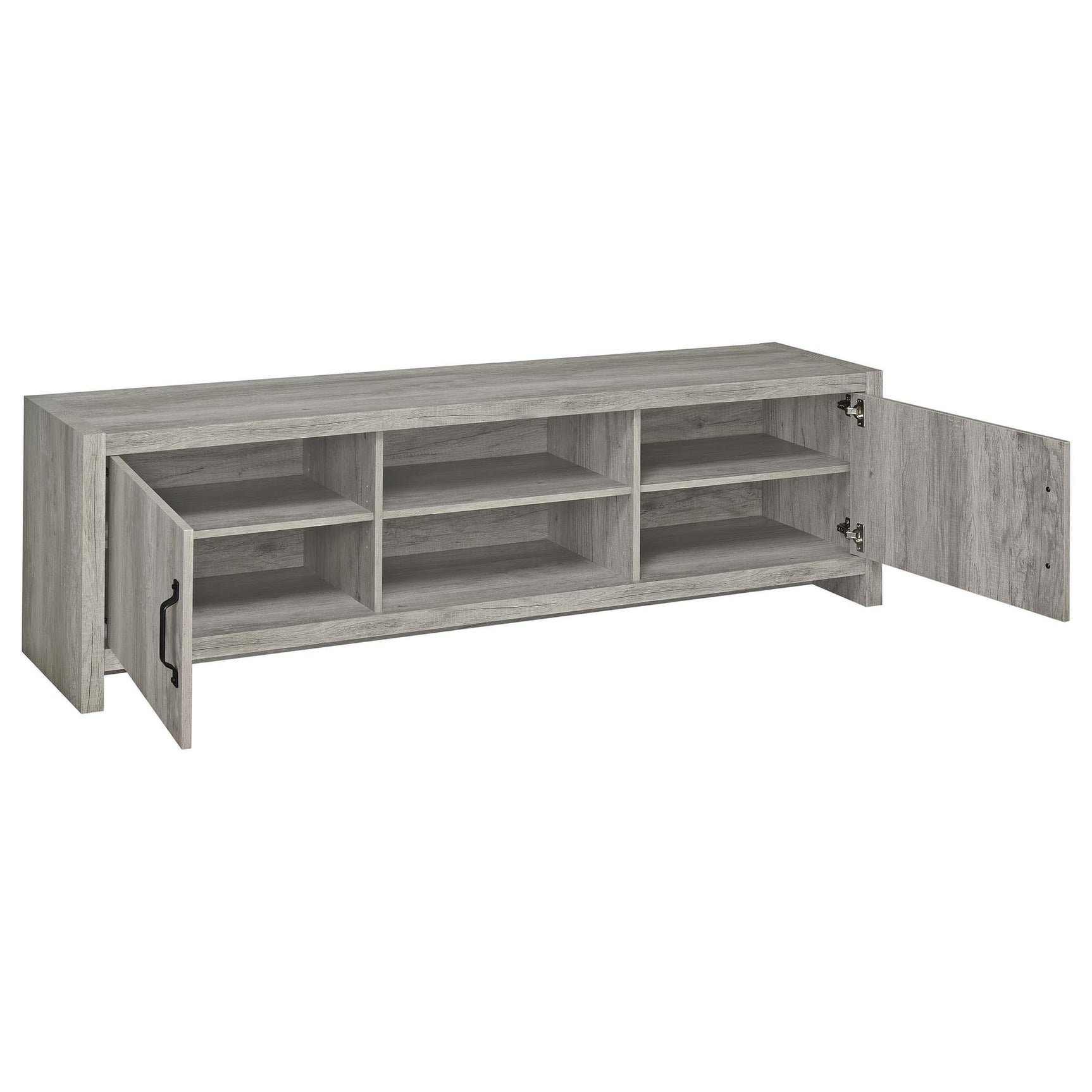 Burke 3-Piece TV Entertainment Center Fits 75-Inch TVs Grey Driftwood view 4